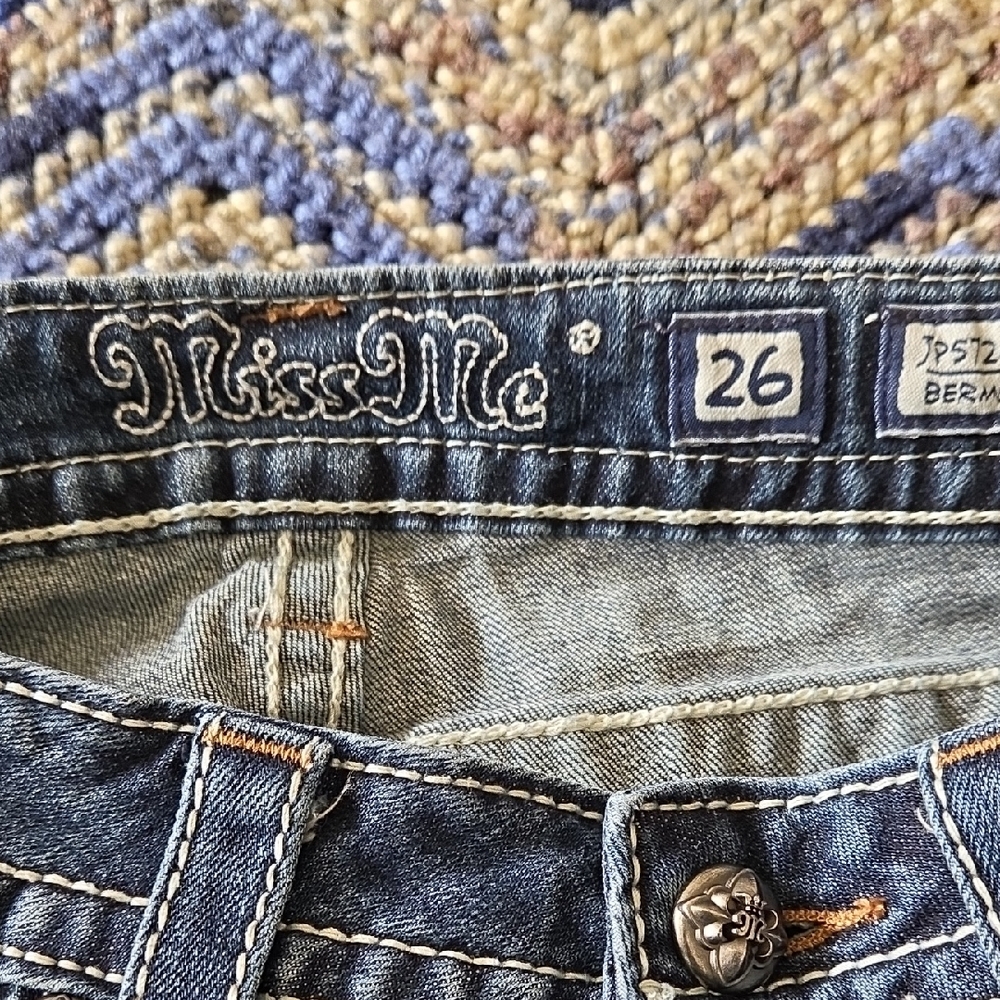 Miss Me Dark Blue Denim Shorts - Picture 9 of 12